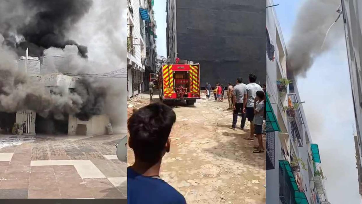 sudden fire broke out in private flats in Noida Sector 73