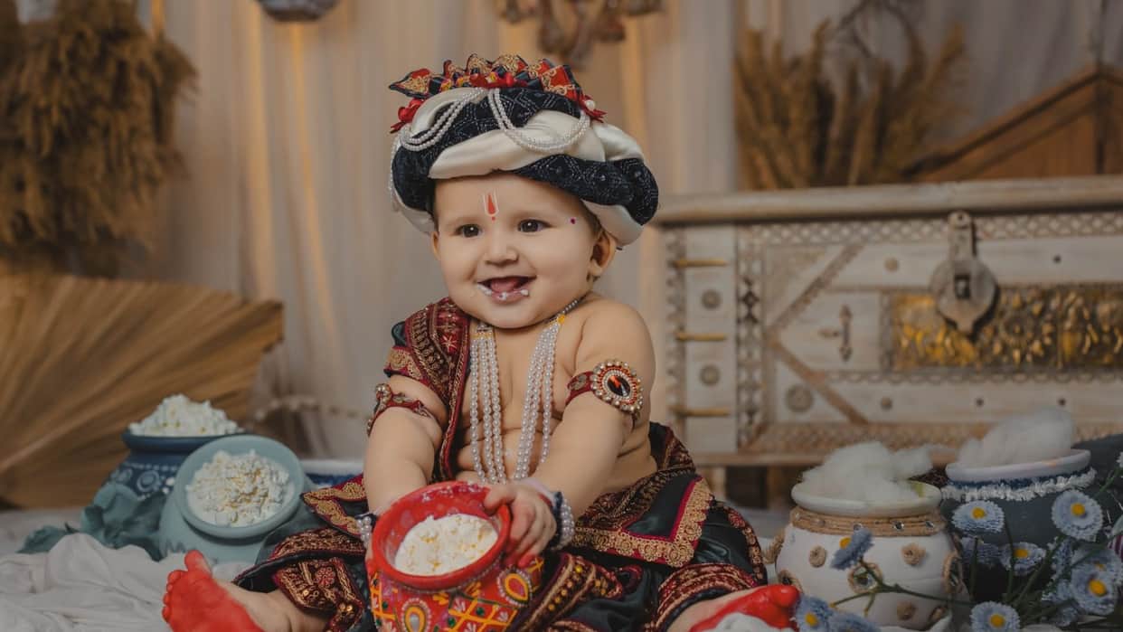 Janmashtami special look Krishna dress for baby boy Little Krishna dress ideas