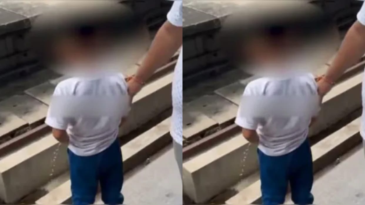 The child had to pee badly the father made him pee on the metro track Video goes Viral on Internet