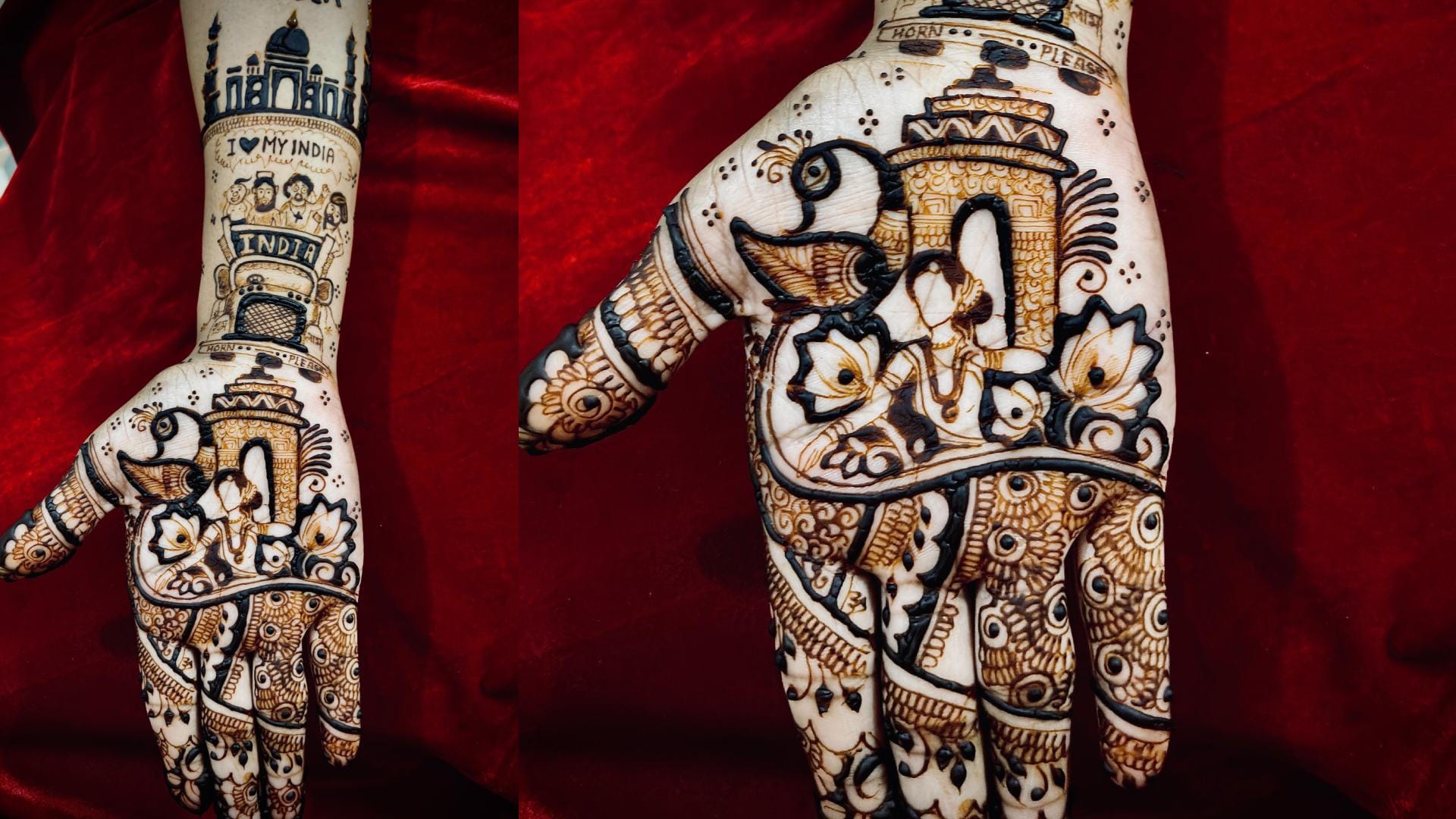 happy independence day mehndi design simple front hand image in HD