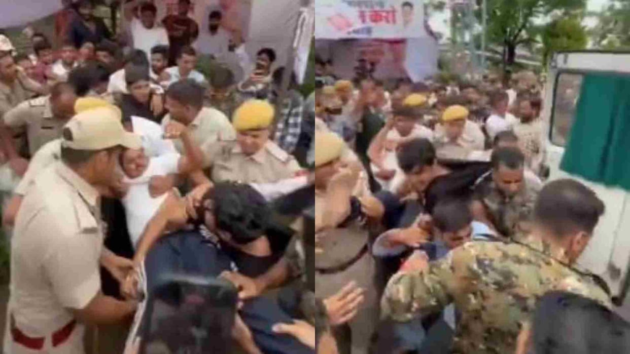 Rajasthan News: Police forcibly broke the hunger strike of the students sitting on strike