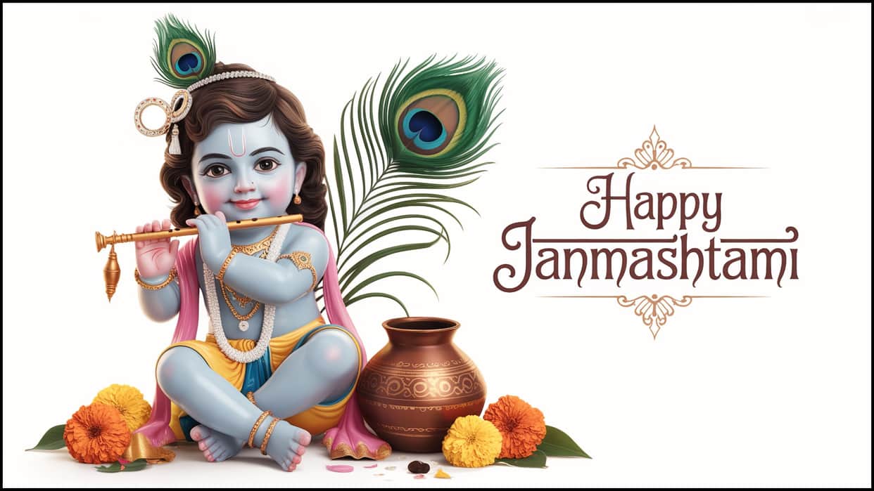 Krishna Janmashtami 2025 Poster Design Quotes Shree Krishna imagesladdu gopal ki photo wallpapers HD