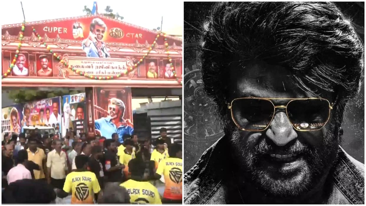 Rajinikanth Fans Celebrates Coolie Release With Dance And Showering Flower Petals Outside Theaters