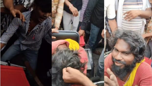 Chitrakoot Kidnapping of child playing outside house incident captured on CCTV crowd beat up disabled accused