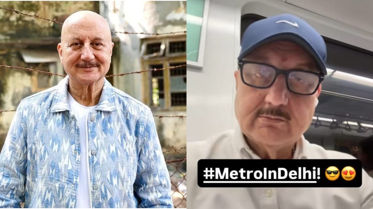 Anupam kher travelling delhi with metro and auto shared video on instagram