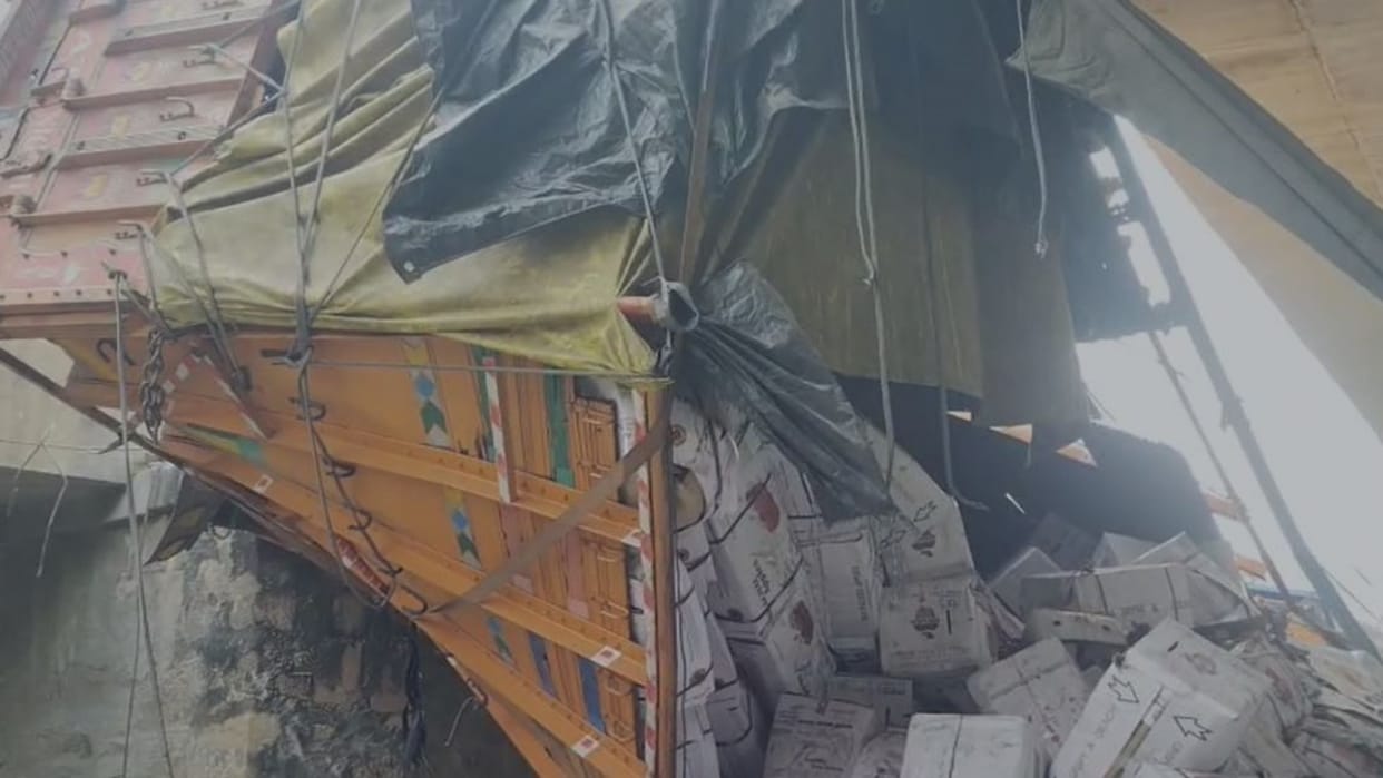 Bihar News: Miracle Escape as Apple-Laden Truck Falls 50 Feet into Gorge, Driver Survives Unharmed