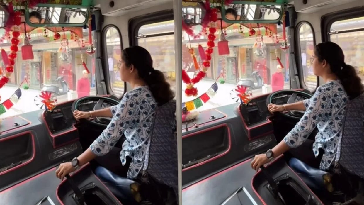 People were shocked to see a woman driving the bus not a man people are giving amazing reactions