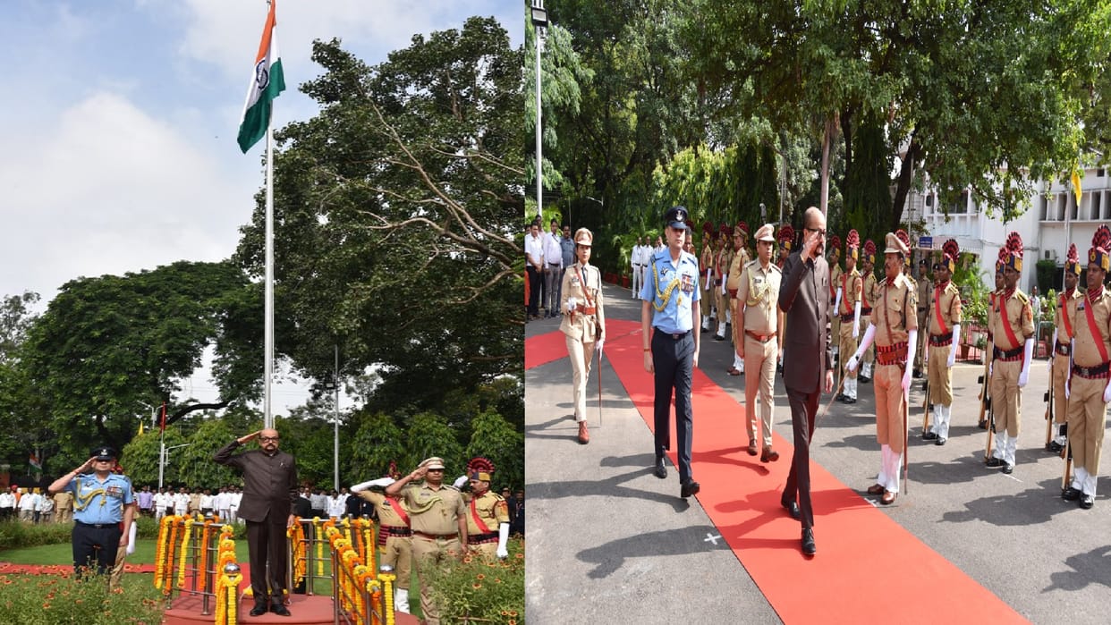 Chhattisgarh Governor Ramen Deka hoisted the flag at Raj Bhavan, took the salute of the parade