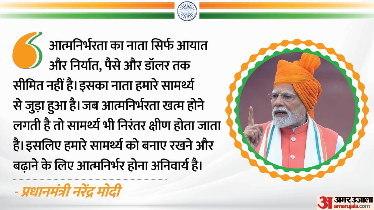 pm modi speech from red fort talks about self reliant make in india energy technolgy