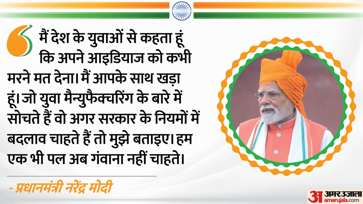 PM Modi independence day speech on manufacturing science technology msme