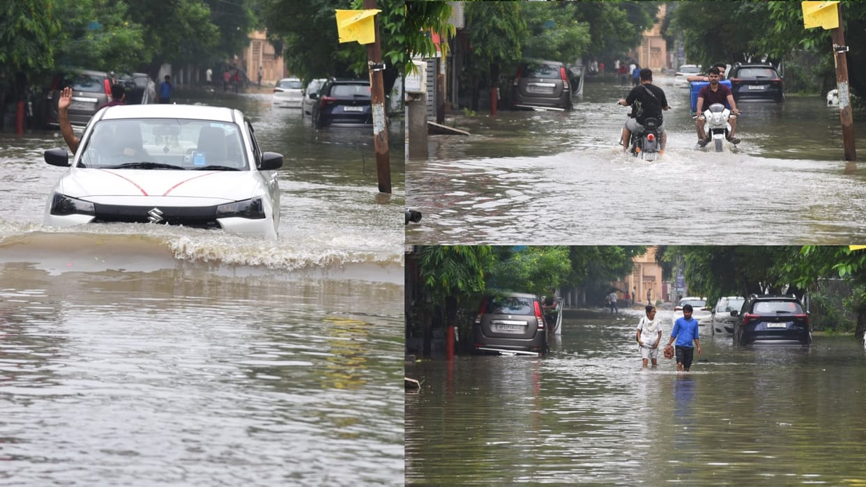 The heaviest rainfall in eight years in Lucknow.