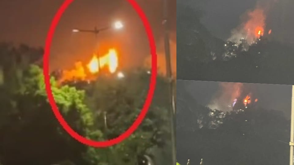 A huge fire broke out suddenly in Bhilai Steel Plant