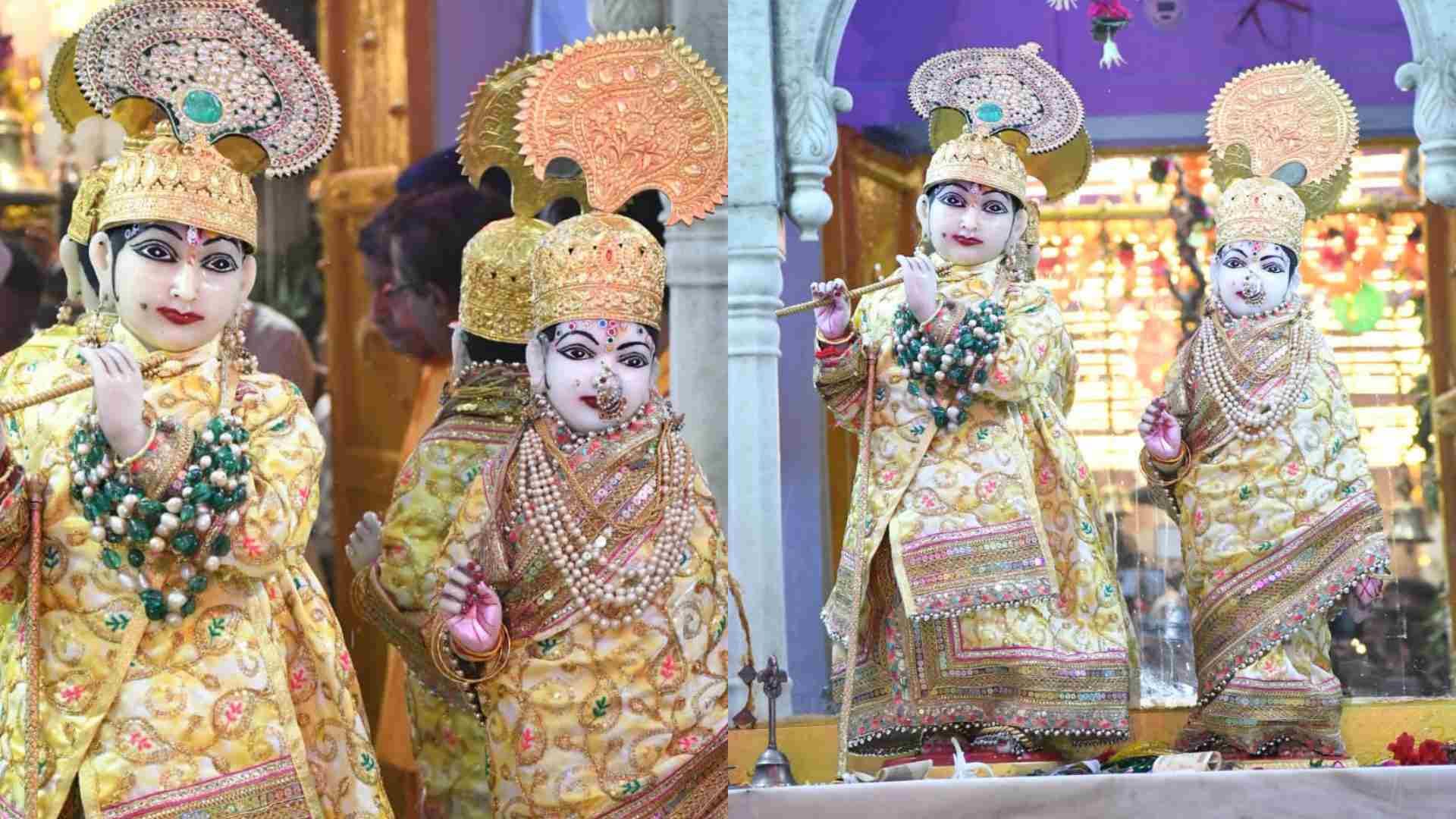 गोपाल मंदिर में राधा कृष्ण का 100 करोड़ का शृंगार।