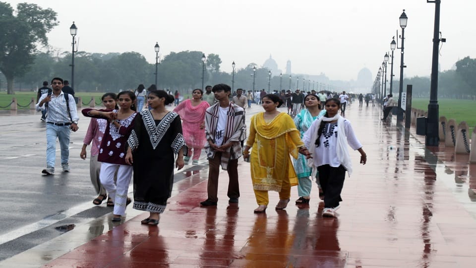 Heavy rains caused traffic jams in many areas of Delhi on Saturday