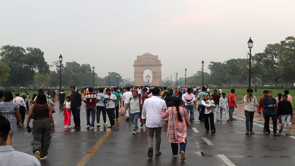 Heavy rains caused traffic jams in many areas of Delhi on Saturday
