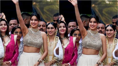 Param Sundari Actress Janhvi Kapoor participate in Dahi Handi celebration on Krishna Janmashtami video viral
