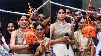 Param Sundari Actress Janhvi Kapoor participate in Dahi Handi celebration on Krishna Janmashtami video viral