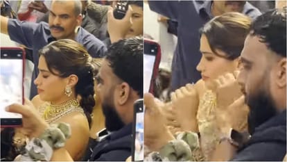 Param Sundari Actress Janhvi Kapoor participate in Dahi Handi celebration on Krishna Janmashtami video viral