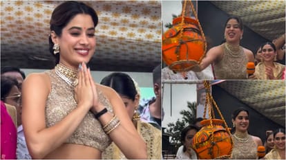 Param Sundari Actress Janhvi Kapoor participate in Dahi Handi celebration on Krishna Janmashtami video viral