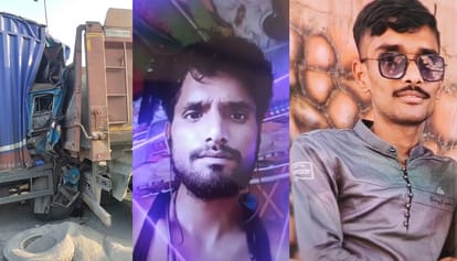 Kanpur Road Accident Container rams into a damaged truck two dead nap becomes the cause of the accident