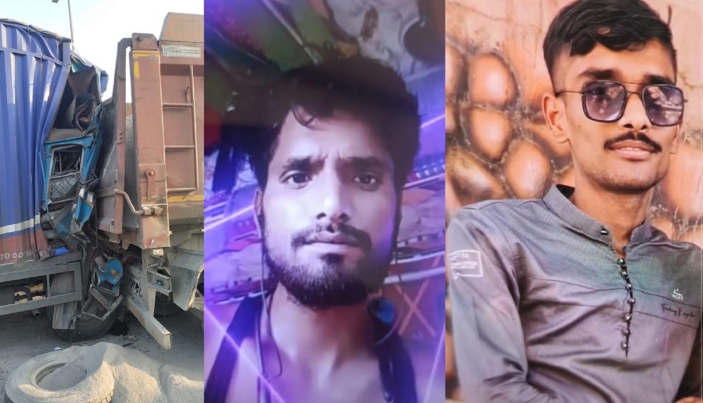 Kanpur Road Accident Container rams into a damaged truck two dead nap becomes the cause of the accident