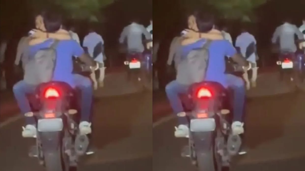 Video of a girl hugging her boyfriend on a bike tank goes viral people rebuke her see netizens reaction