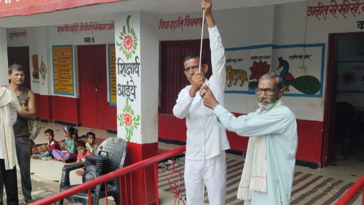 Lalitpur: Saluting the national flag after singing the national anthem, got a heart attack as soon as he sat o