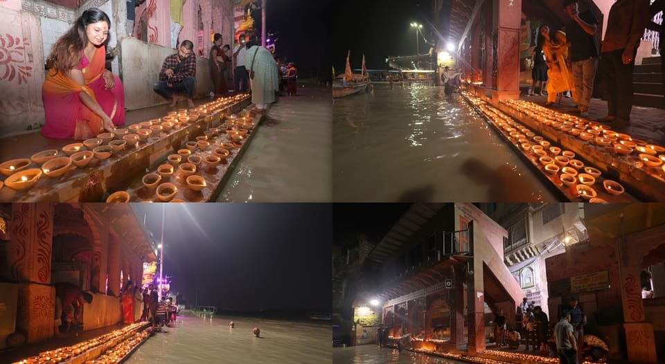 Janmashtami 2025 Amazing view in Kanha's city Yamuna Ghat lit up with thousands of lamps