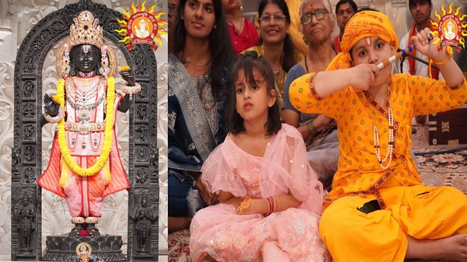 Ramlala temple doors opened at 12 midnight Janmashtami festival celebrated with great pomp in Ayodhya