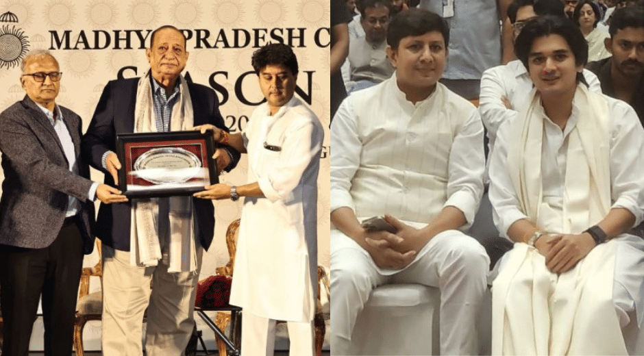 indore news mpca award ceremony maharyaman scindia aakash vijayvargiya bonding