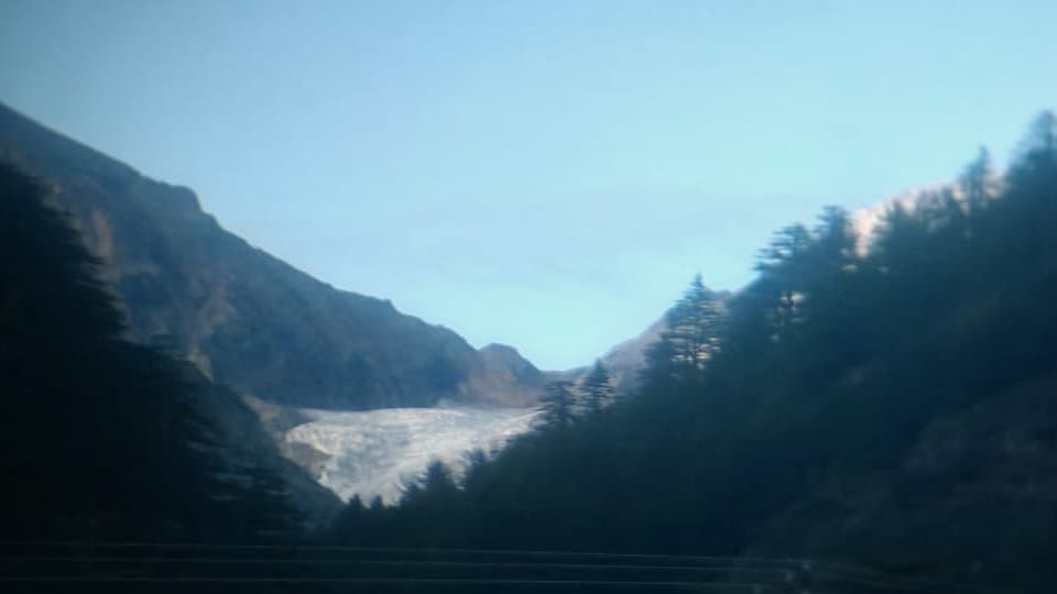 Uttarkashi Glacier seen at the mouth of Kakoda Gad flowing through Harshil, team leaves for inspection