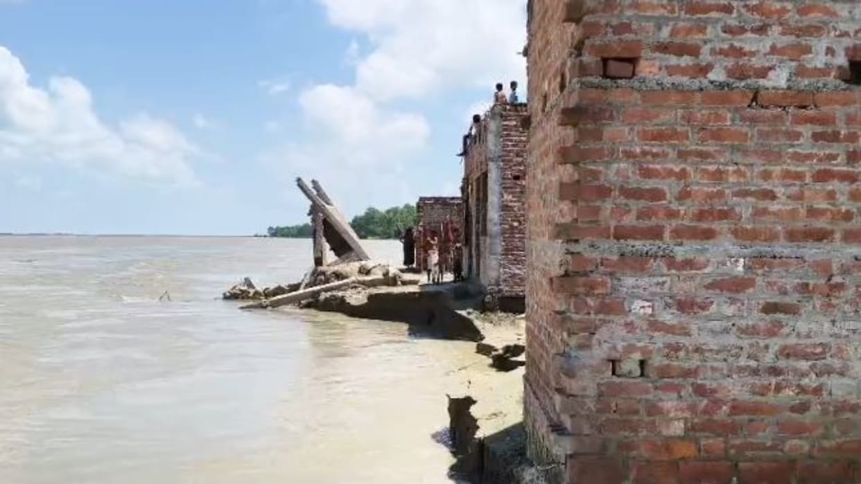 havoc of Sharda erosion Nine houses and an ancient Shiva temple submerged in the river