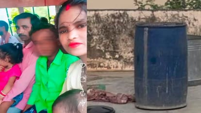 Shahjahanpur man found dead in blue drum his wife and children are missing