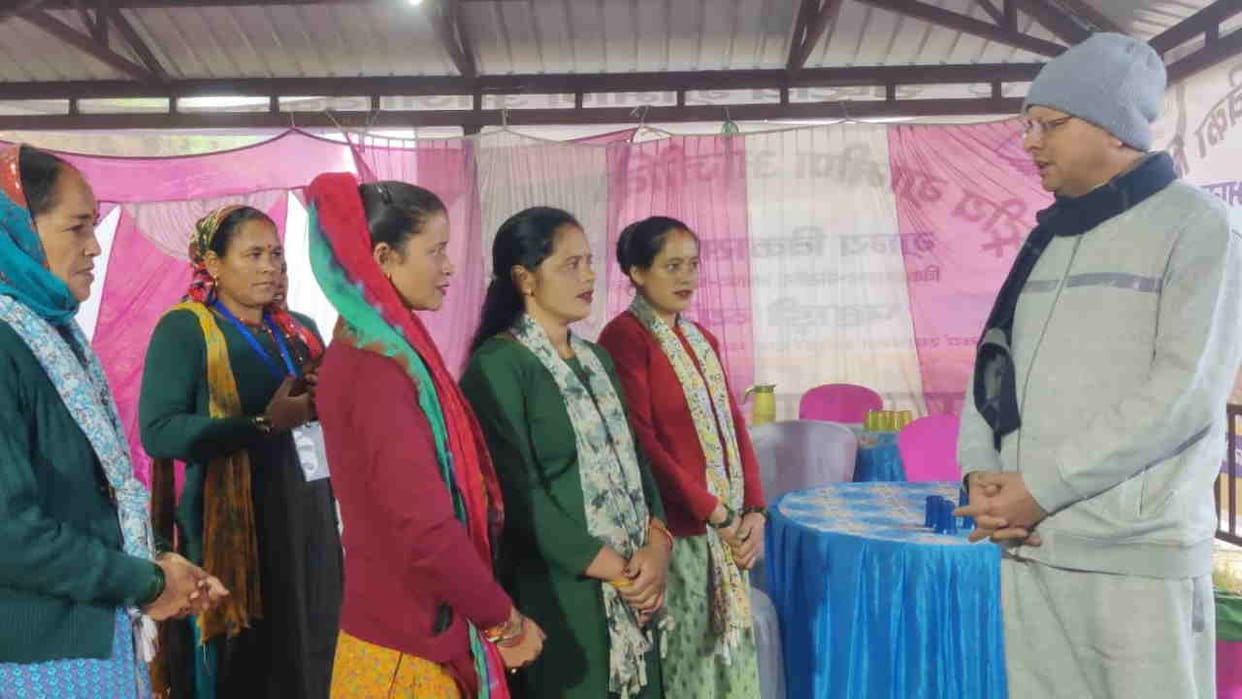 CM Dhami in Bhararisain met Aajeevika Mission group women took feedback Monsoon session starts today