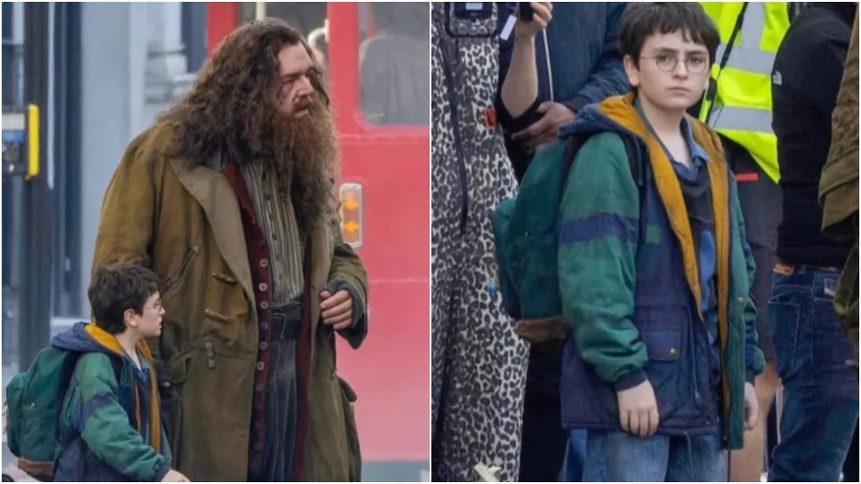harry potter hbo tv series filming in london nick frost hagrid dominic mclaughlin traffic standstill creepy tw