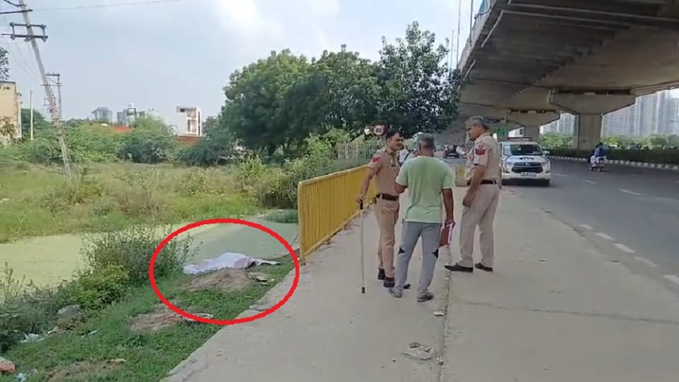 dead body of a man found in a roadside ditch on Dwarka Expressway