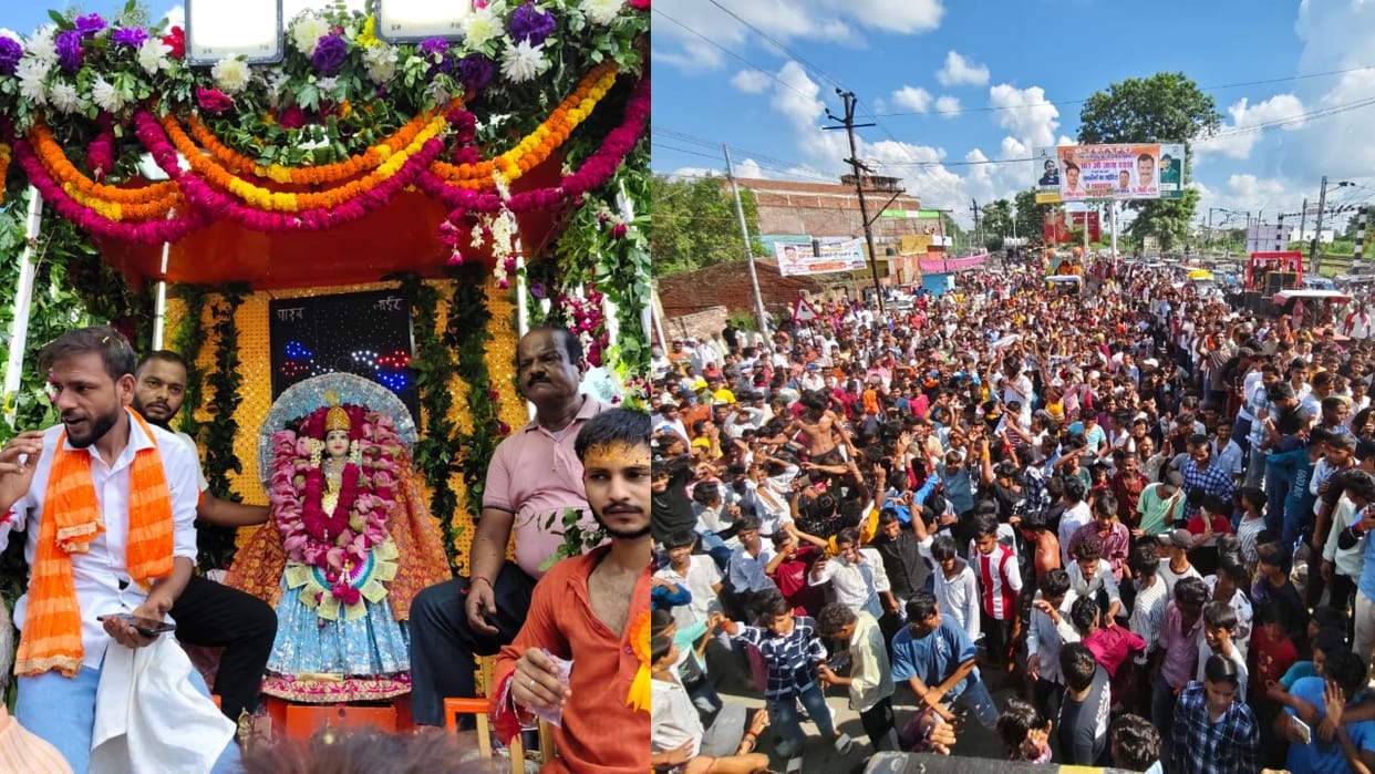 Shri Ganga Maharani procession took place with great pomp amid tight security in bareilly