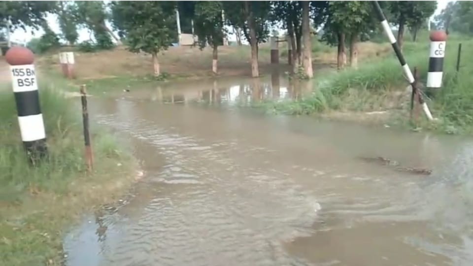 Flood situation in Punjab Sutlej river water entered BSF post at Hussainiwala border many villages affected