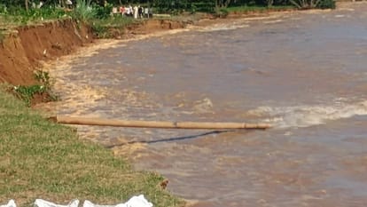 Bijnor: Ganga swelled in Nanglasoti, cut agricultural land and washed away mango trees