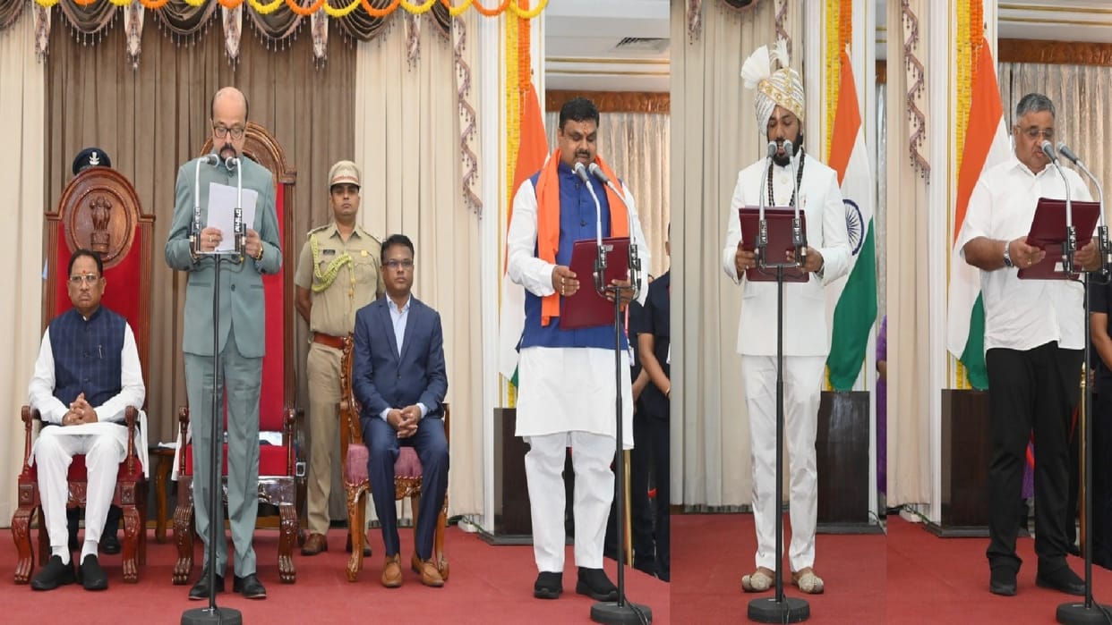 cg Cabinet Expansion Rajesh, Gajendra and Khushwant Took Along as Ministers at Raj Bhavan