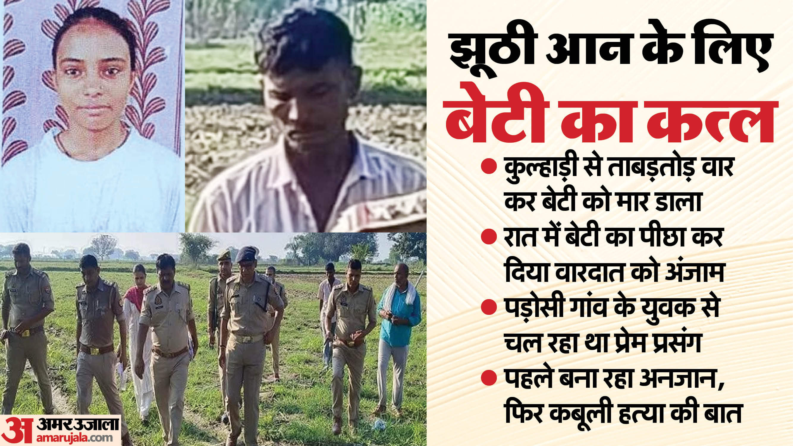 father killed his daughter by stabbing her 13 times with an axe due to a love affair In Firozabad