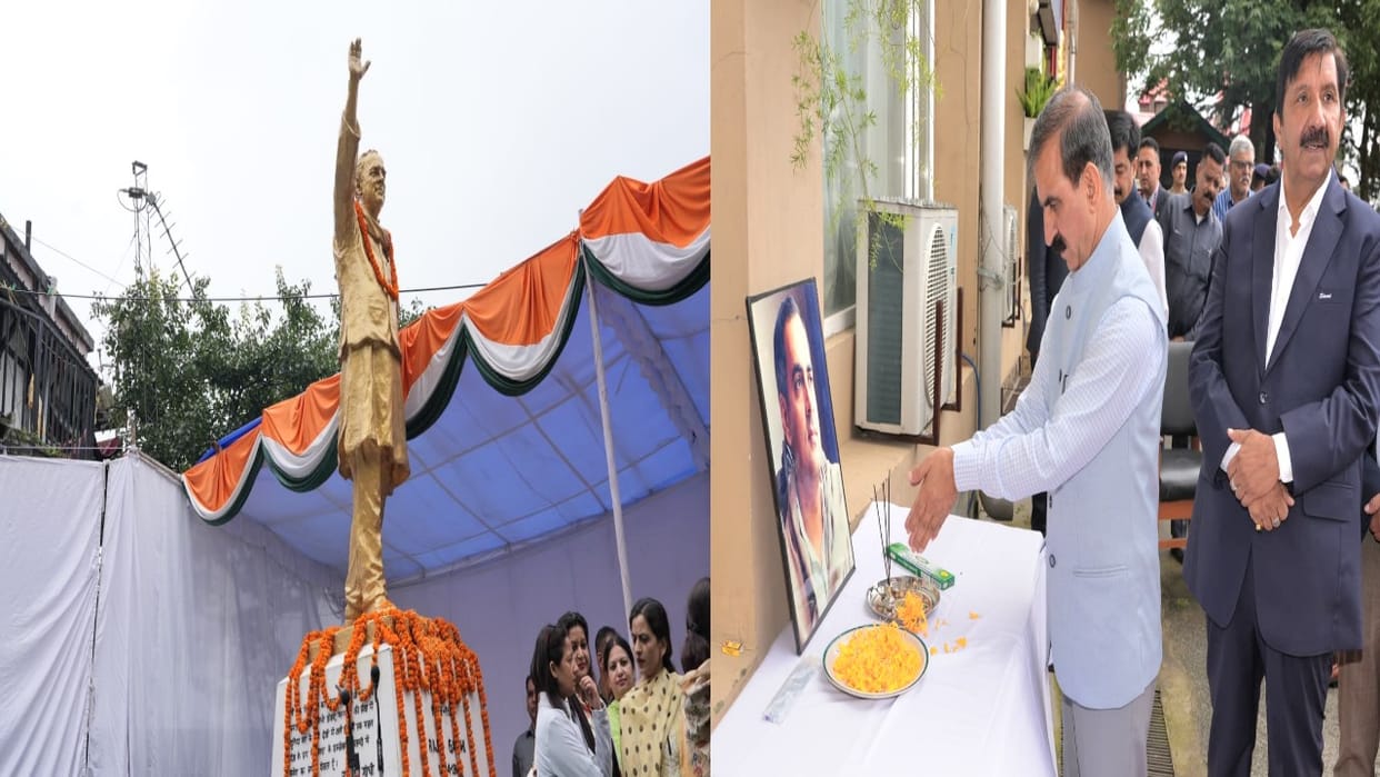 cm sukhvinder Sukhu and Congress leaders paid tribute to former Prime Minister Rajiv Gandhi