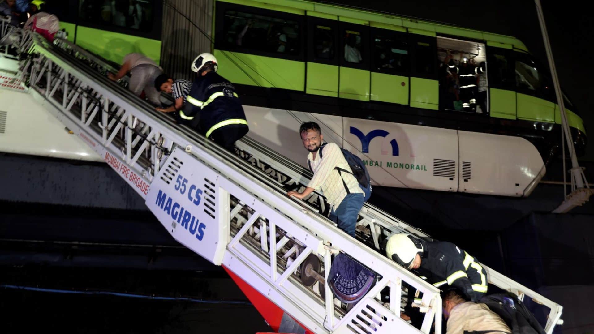 Mumbai Monorail Incident Some scared passengers were even ready to jump off stranded fire brigade rescue
