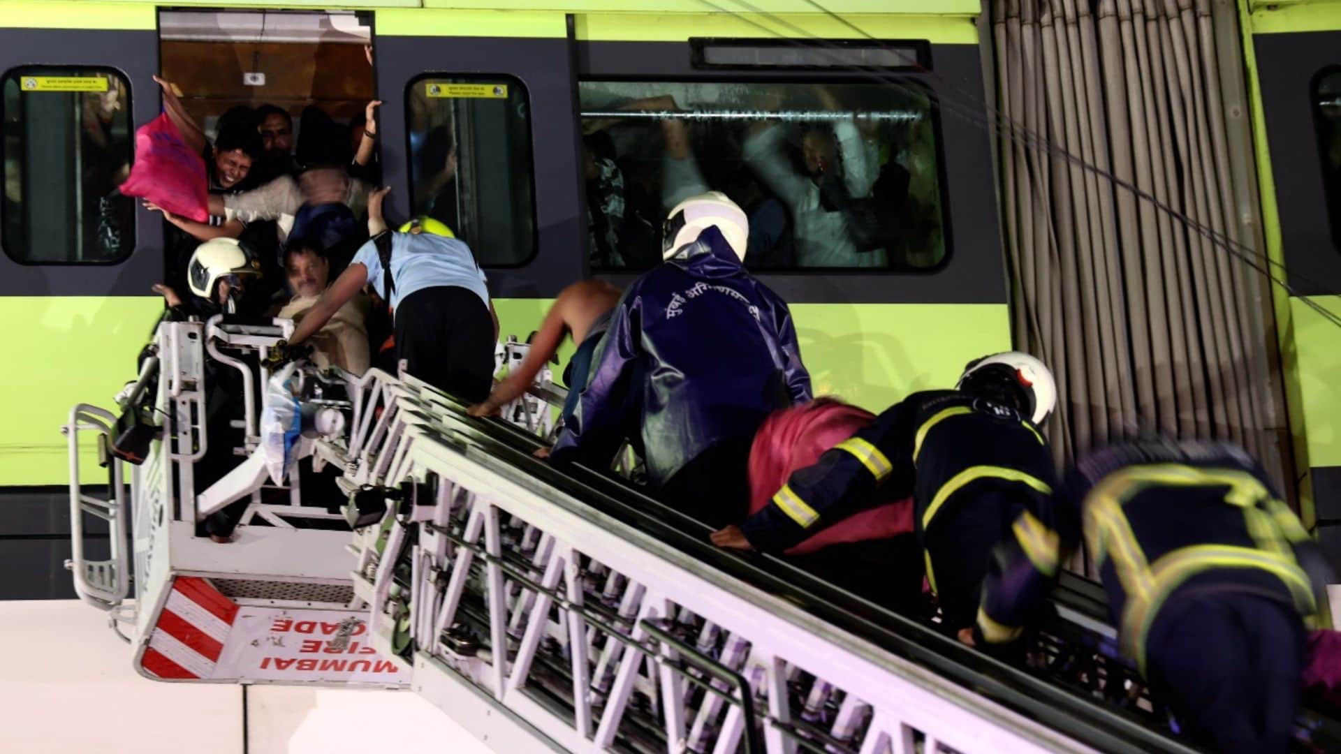 Mumbai Monorail Incident Some scared passengers were even ready to jump off stranded fire brigade rescue