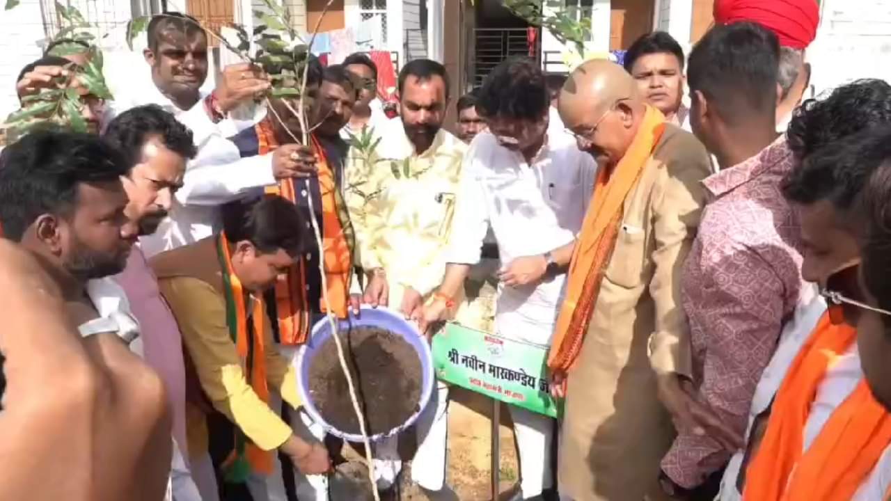 गृह निर्माण मंडल के अध्यक्ष ने किया पौधरोपण