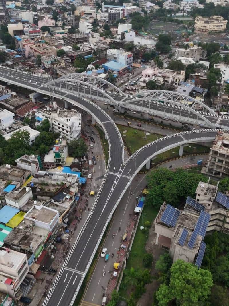 1100 करोड़ की लागत से बना प्रदेश के सबसे बड़े फ्लाई ओवर में देश का सबसे बड़ा केबल स्टे ब्रिज