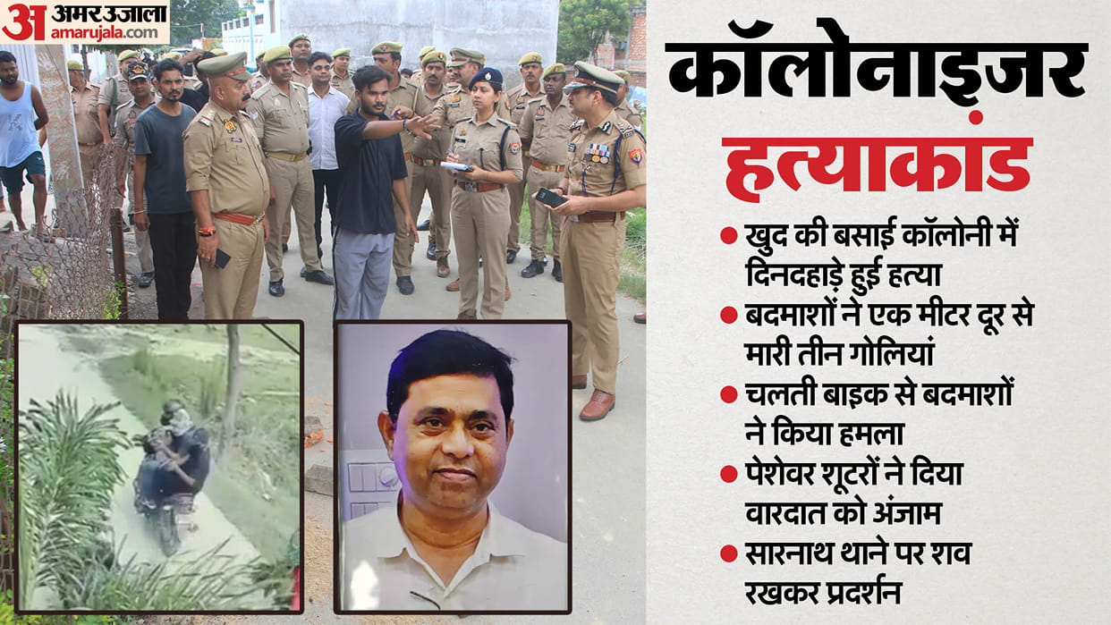 Varanasi Colonizer murder in his own colony miscreants fired three bullets from one meter away