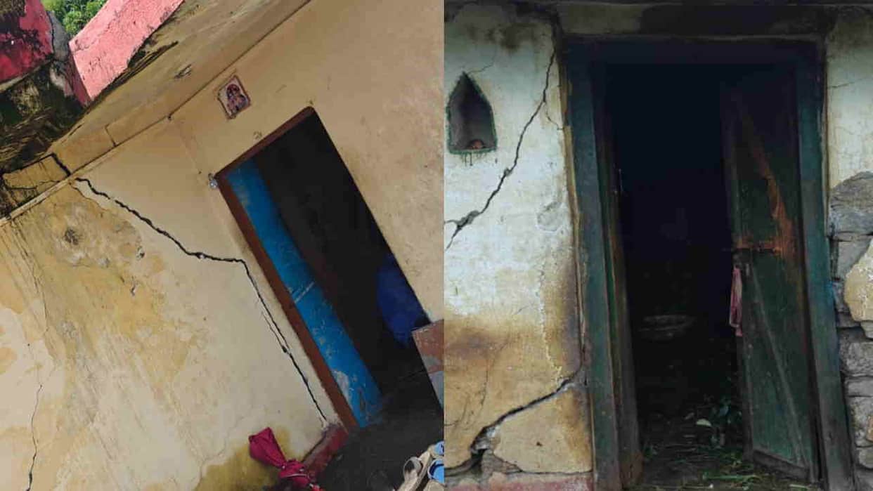 Chamoli News Cracks in 50 houses are getting deeper in lwani village Dewal Karanprayag Houses in danger