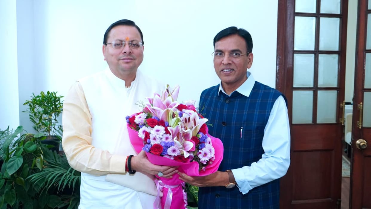 CM Dhami Delhi Visit: Sports facilities will be expanded in Uttarakhand, Union Minister gives assurance
