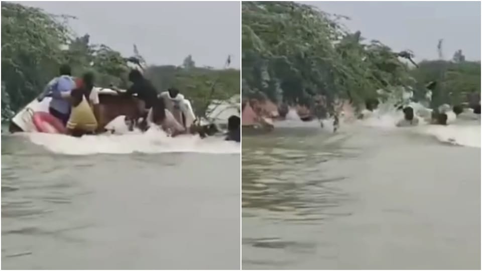सवाई माधोपुर के सूरवाल बांध में नाव डूबी।